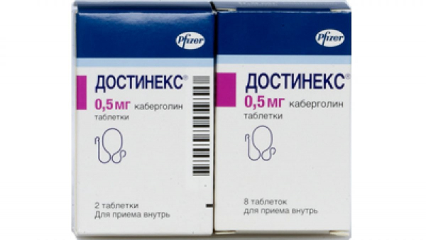 Достинекс (каберголін) 0.5 мг 8 таб PFIZER США - фото