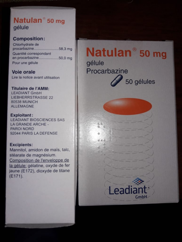 Natulan (procarbazine) 50 mg 50 tabs, Germany